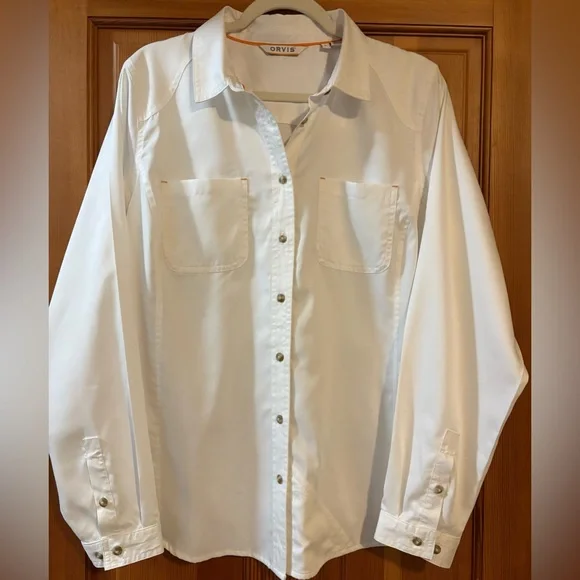 Orvis White Long Sleeve Open-Air Caster Shirt Designed for Outdoor Performance - Picture 9 of 12